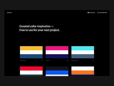 Colorinspire.io ales nesetril color combinations color inspiration color palette color palettes color schemes colorful colorinspire colors grid inspiration made in webflow one page one page layout one-page responsive webdesign webflow