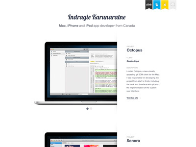 Simple portfolio for Mac and iOS developer