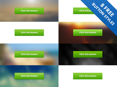 8 Free Button Styles (psd) button buttons download for free free freebie green shadows styles