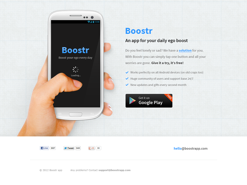 Android app website (PSD) by Ales Nesetril on Dribbble