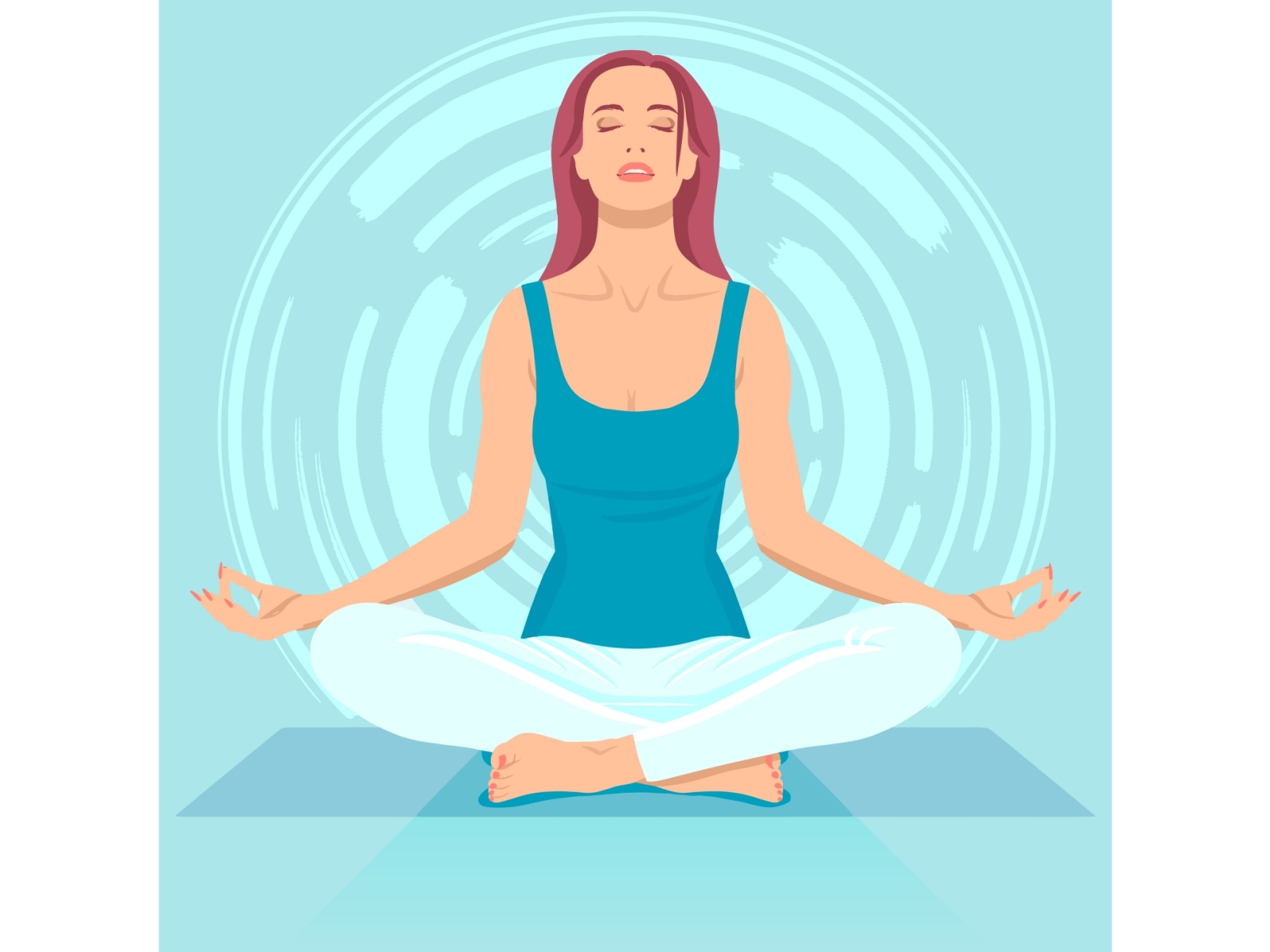 Young woman meditating in sitting pose by Andrew Turtsevych on Dribbble