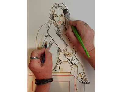 Welcome to my Instagram: @bothhandsart art drawing fashion illustration inktense mood nude pencil portrait pose watercolor