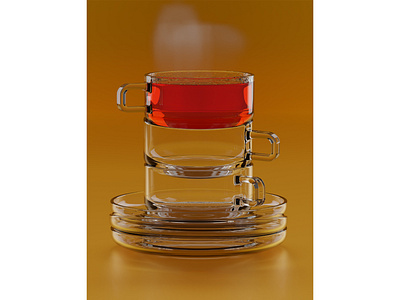 Glass Lighting Scheme in 3D 3d 3d art cup design illustration modeling modeling photography product rendering tea
