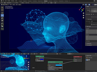 Today in the studio: modeling a human and a neon glow 3d animation art artificial intelligence atdigit blender bloom glow human illustraion illustration modeling neon render