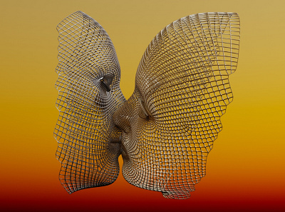 Wire Model Experiment 3d kiss love lovely pair promance two wire