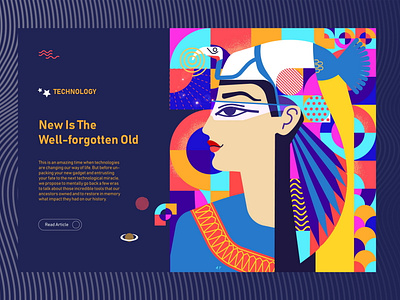 Vector Illustration and Graphic Design For A Technology Magazine 2020 blue color colorful design design art designer egypt face flat graphic head illustrator modern portrait print technology trendy vetor vr