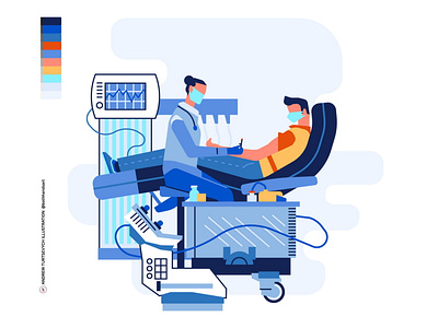 Patient on doctor appointment, vector illustration