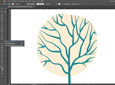 Adobe Illustrator Vector Tree Cut Edges With Shape Builder Tool cute draw flat flatdesign illustrator mask masking minimalism shape builder tree trick vector