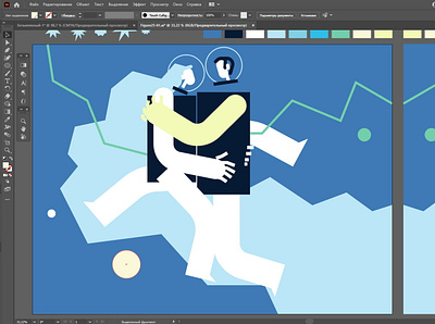 This is what the beginning of illustration looks like:) animation art astronaut couple fashion flat galaxy love man minimalism motion graphics pair romance space ui universe woman