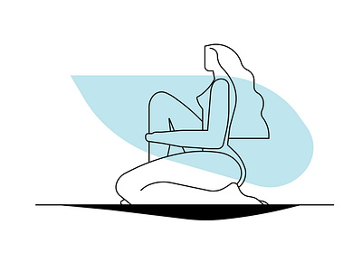 Silhouette of a woman sitting in a relaxed position