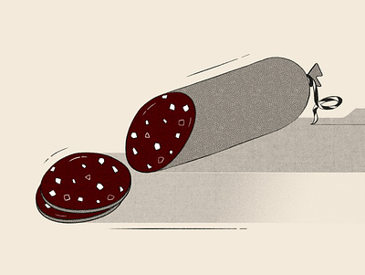Sausage art design food illustration minimalism textured