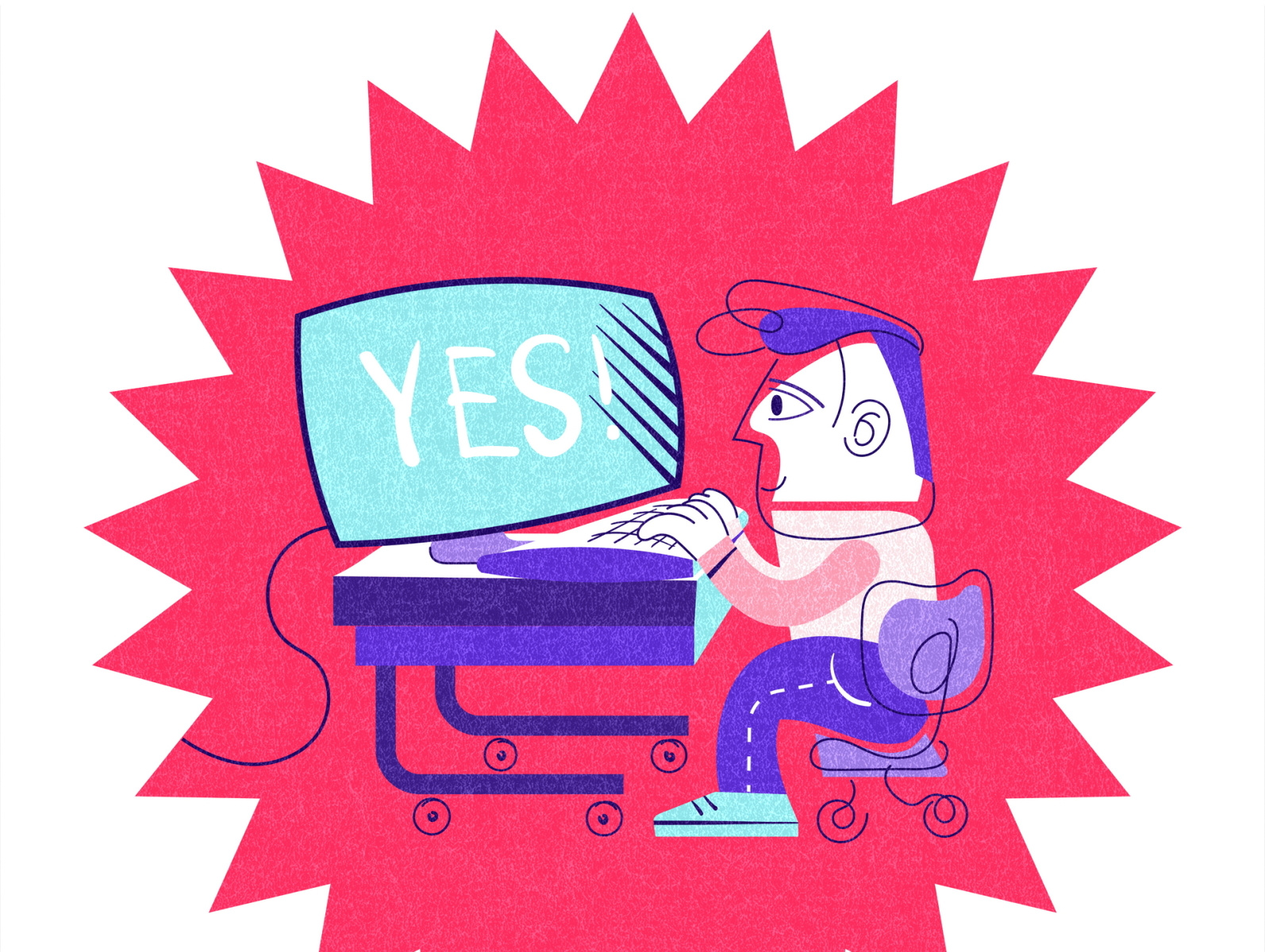 Programmer at work, cartoon style illustration by Andrew Turtsevych on ...