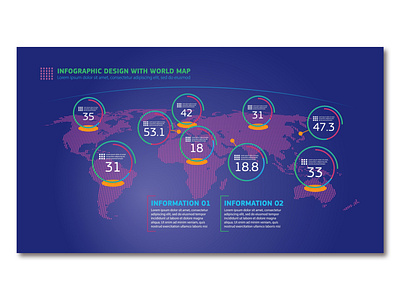 Vector infographic design with world map