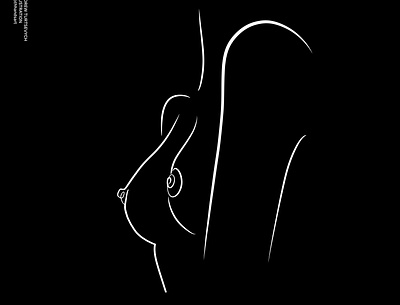 From "minimalism" series — woman torso with eight white lines art beautiful colors flat girl illustration minimalism minimalist nude profile