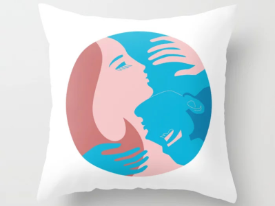 he and she unity emblem yin and yang pillows