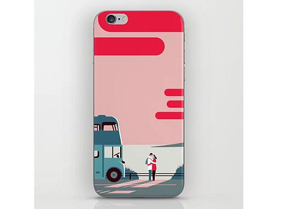 Smartphone case design with my art for society6 art design girl illustration minimalism vector