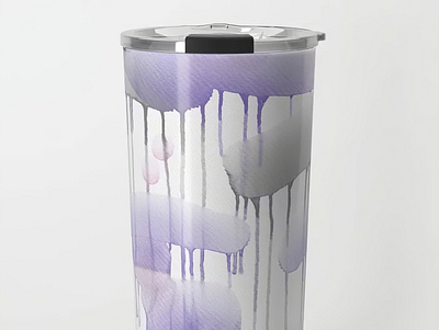 "Rainy theme 17" travel mug design for Society6 design illustration minimalism mug print product rain smudges water watercolor