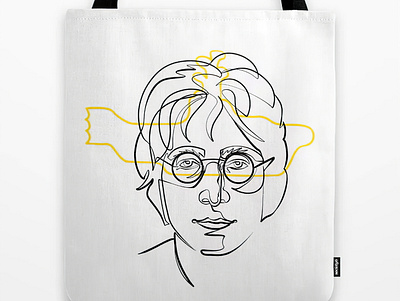 Society 6 Bag Wirh My Art continuous fashion john lennon minimalism