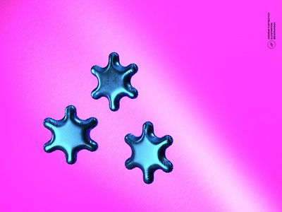 Snowflake Balloons 3D Render