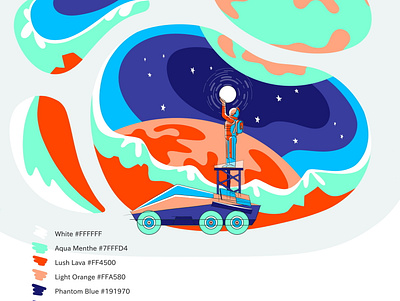 Work in progress: Web Design, Adding Some More Colors cosmos design illustration illustrations landing minimalism page space web webdesign website