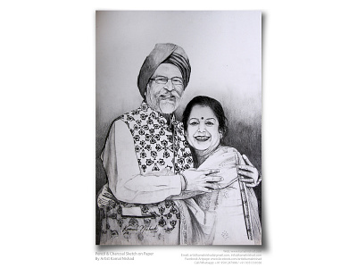 AGELESS BLISS - Pencil & charcoal sketch by ARTIST KAMAL NISHAD artist kamal nishad artwork charcoal drawing charcoaldrawing gift for loved ones kamal nishad kamalnishad pencil art pencil drawing pencil sketch portrait art portrait sketch sketch sketchart