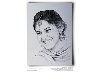 A Beautiful Smile-Pencil & Charcoal Portrait - Kamal Nishad