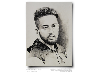 A HANDSOME GUY -Pencil & Charcoal Sketch by Artist Kamal Nishad