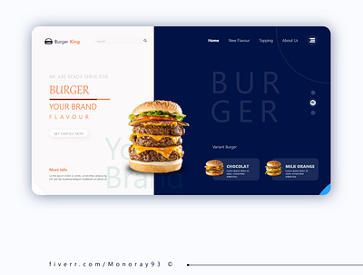 Burger King Website Landing Page UI Design landing page ui design ui ux website concept website ui design
