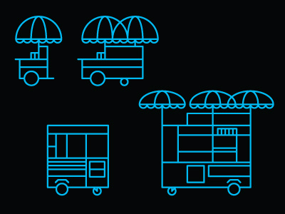 hot dog cart icons cart hot dog illustration personal vector