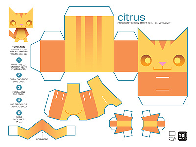 citrus papercraft toy cat citrus illustrator loaf papercraft toy vector