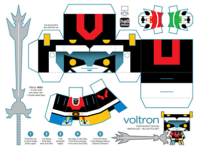 voltron papercraft toy anime blazing sword cartoon illustrator papercraft toy vector voltron