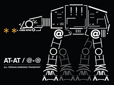 typographic AT-AT at at illustration illustrator star wars type typography vector