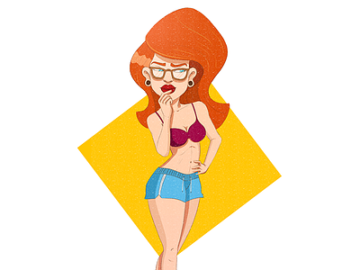 Beach Girl beach characterdesign girl illustration redhead sexy