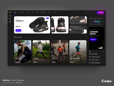 PUMA UI Website/App Concept app design figma site ui ux website