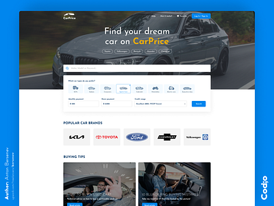 CarPrice / Main Page car design figma site ui ux