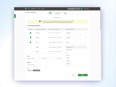 CSV mapping