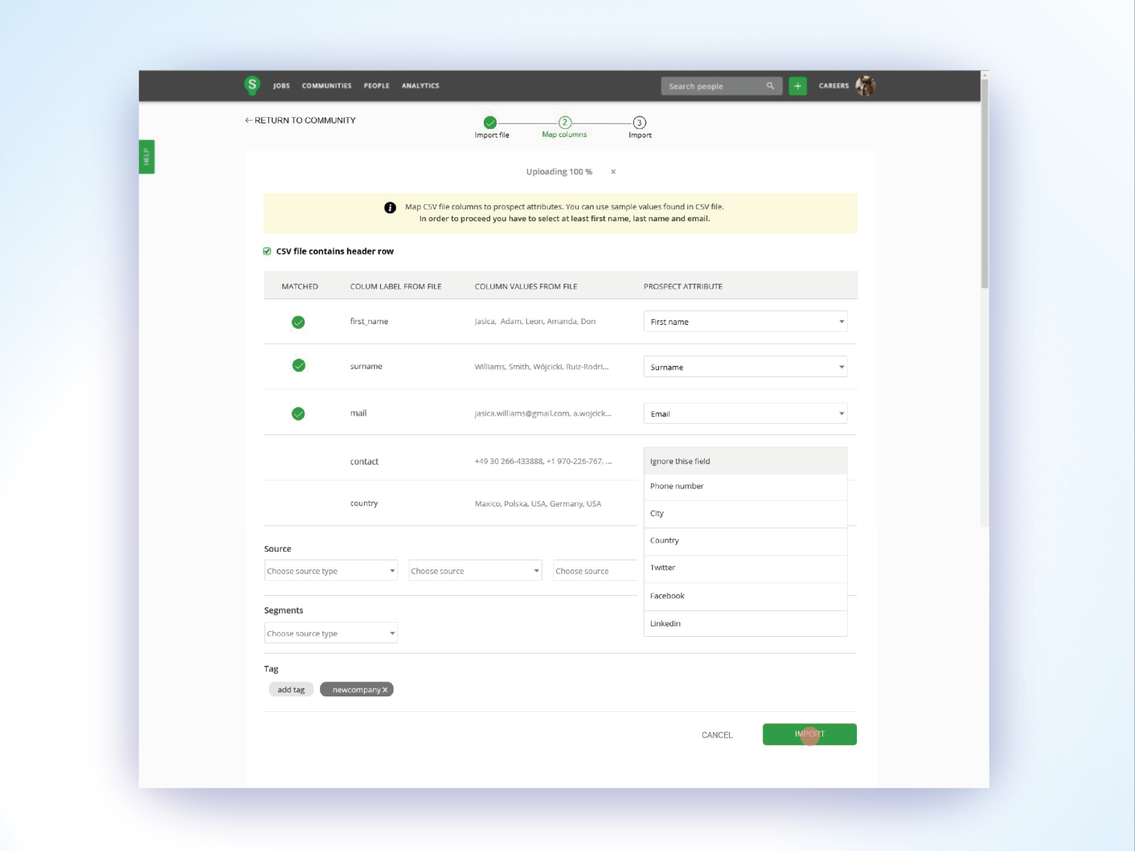 CSV Mapping By Zuzanna Szcze W Jcicka On Dribbble   Smart Obszar Roboczy 1 4x 