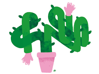 green fingers 2d adobe art colour design digital drawing garden green hands houseplant illustration illustrator photoshop pink plant vector