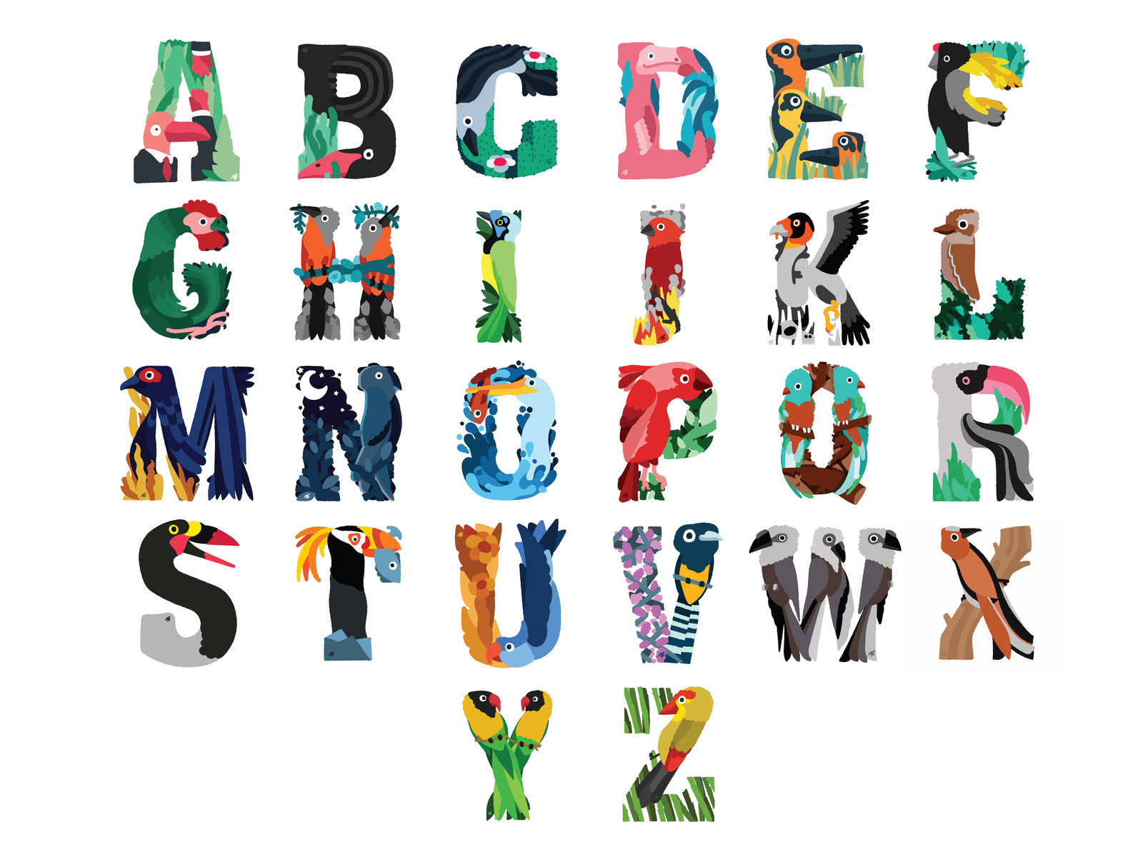 Illustrated Alphabet by Tim Biddle on Dribbble