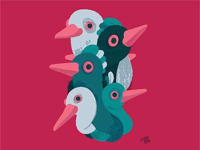 Pecking order art birds design digital art drawing illustration illustrator