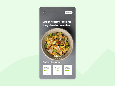 Homepage for Healthy Food App app design ecommerce food food app health app healthy food homepage menu subscription ui