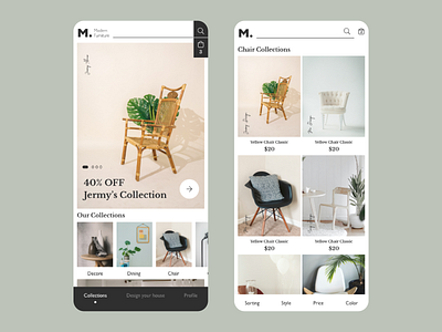 Furniture App Concept 🛋 app design ecommerce furniture furniture app product list simple design simplicity ui