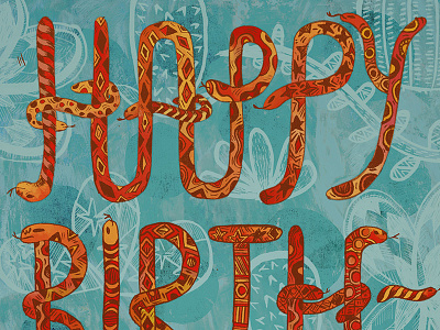 Happy Birthday birthday card hand lettering