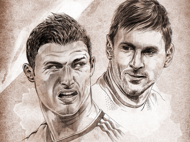 CR7 vs Messi classic cr7 cristiano fc barcelona fcb illustration leo messi real madrid ronaldo