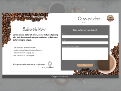 Coffee shop Newsletter Subscribe branding dailyui design typography ui ux web website