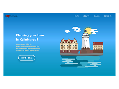 I love Kaliningrad design flat icon illustration landing landingpage ui ux vector web