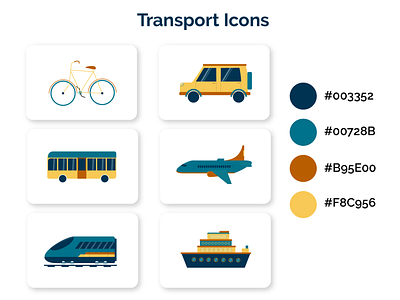 Transport icons app app design application branding design flat icon illustration minimal transport vector