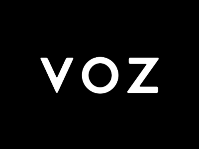 Voz Logo branding design feature india mobile people simple thevoz voz web