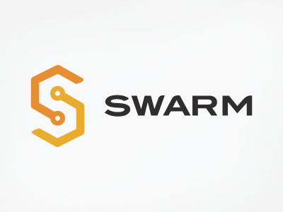 Swarm bees electronic gold hexagram honey honeycomb logo s