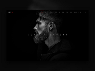 Zeplin Creative Template agency black blogging design fullscreen minimal onepage portfolio theme typography ui ux web website